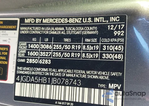 2018 Mercedes-Benz Gle 350 4Matic z USA, uszkodzony, nr VIN 4JGDA5HB1JB078743